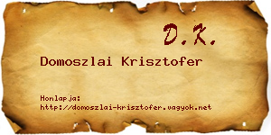 Domoszlai Krisztofer névjegykártya